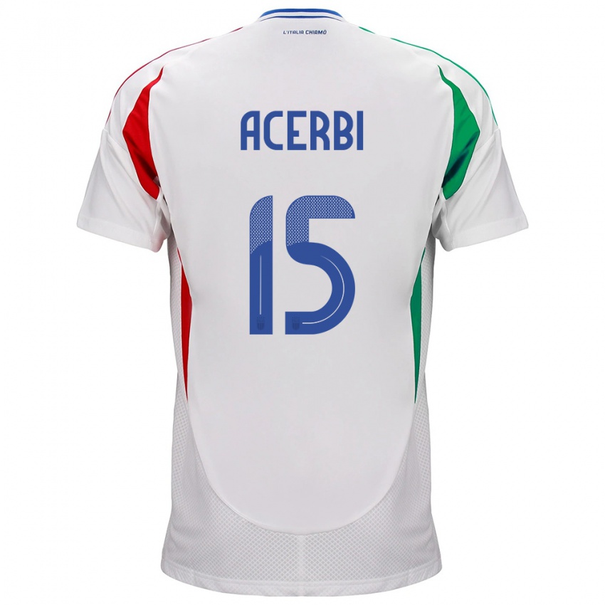 Kinder Italien Francesco Acerbi #15 Weiß Auswärtstrikot Trikot 24-26 T-Shirt Österreich