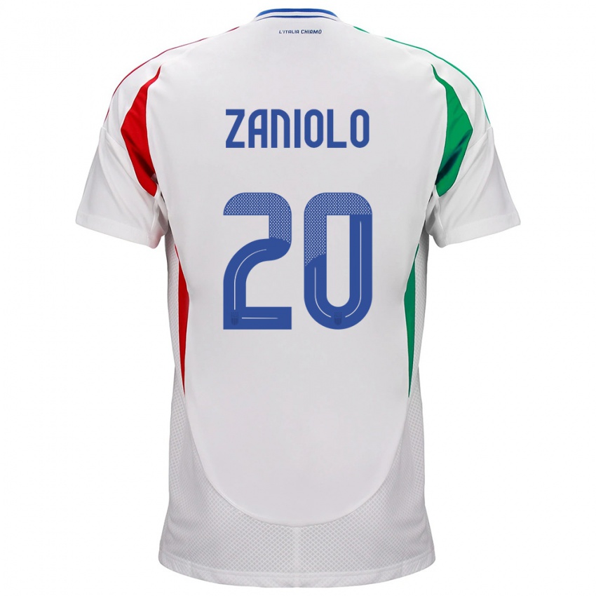 Kinder Italien Nicolò Zaniolo #20 Weiß Auswärtstrikot Trikot 24-26 T-Shirt Österreich