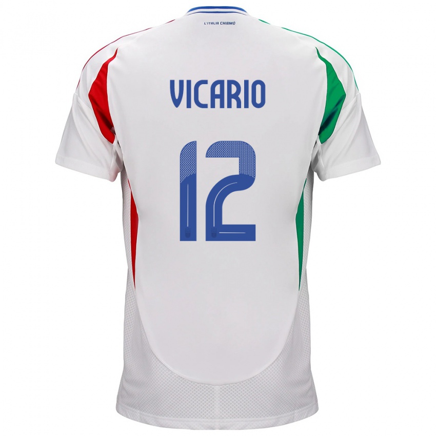 Kinder Italien Guglielmo Vicario #12 Weiß Auswärtstrikot Trikot 24-26 T-Shirt Österreich