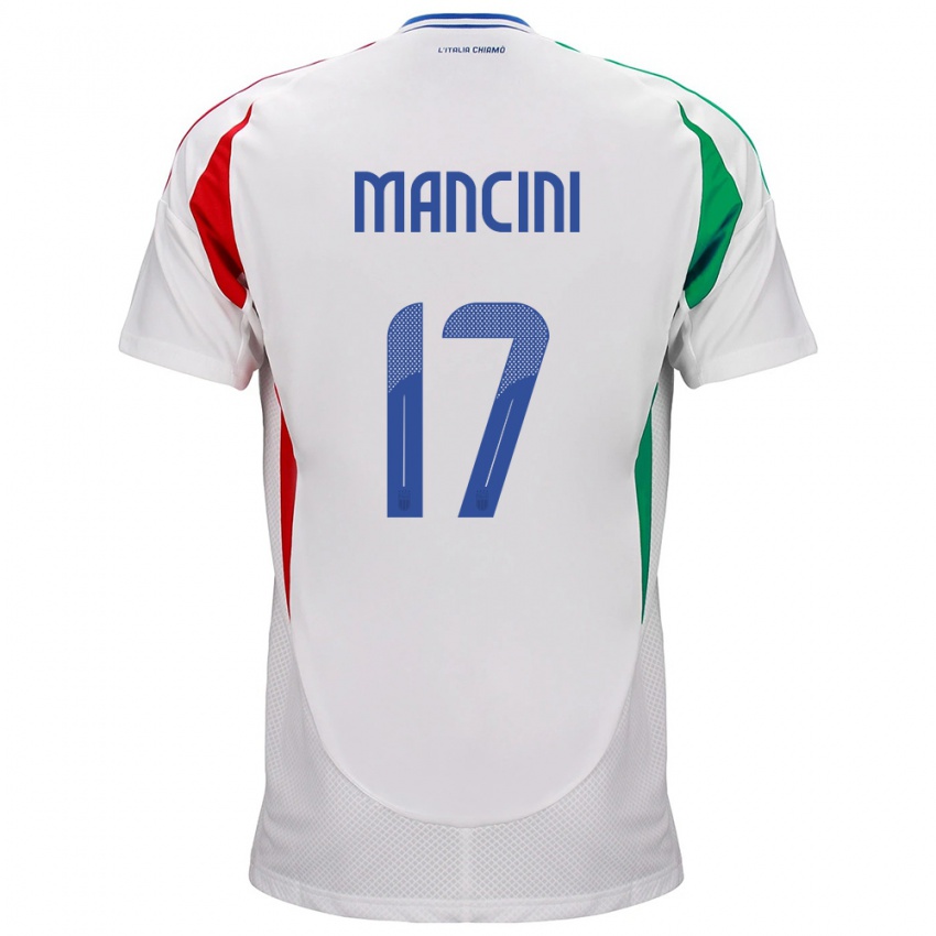 Kinder Italien Gianluca Mancini #17 Weiß Auswärtstrikot Trikot 24-26 T-Shirt Österreich