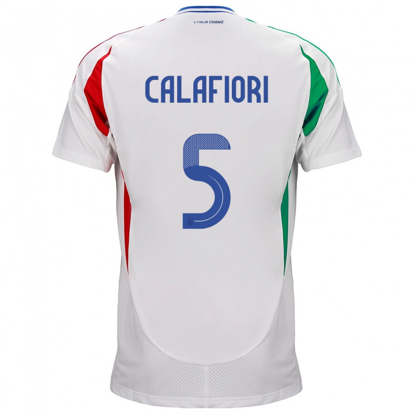 Kinder Italien Riccardo Calafiori #5 Weiß Auswärtstrikot Trikot 24-26 T-Shirt Österreich