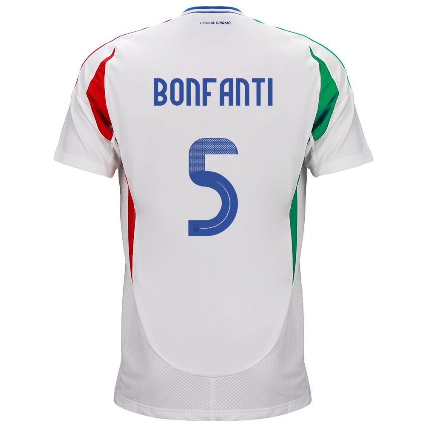 Kinder Italien Giovanni Bonfanti #5 Weiß Auswärtstrikot Trikot 24-26 T-Shirt Österreich