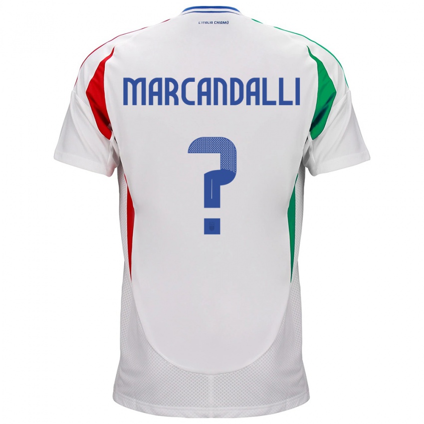 Kinder Italien Alessandro Marcandalli #0 Weiß Auswärtstrikot Trikot 24-26 T-Shirt Österreich