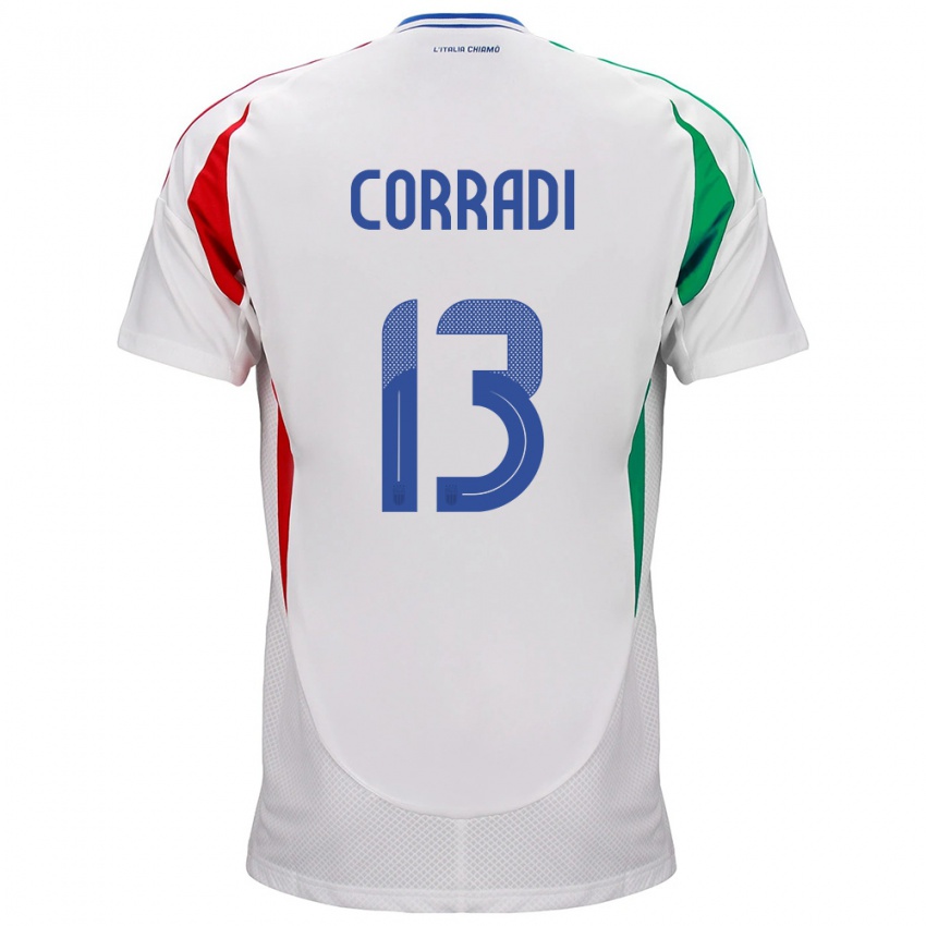 Kinder Italien Christian Corradi #13 Weiß Auswärtstrikot Trikot 24-26 T-Shirt Österreich