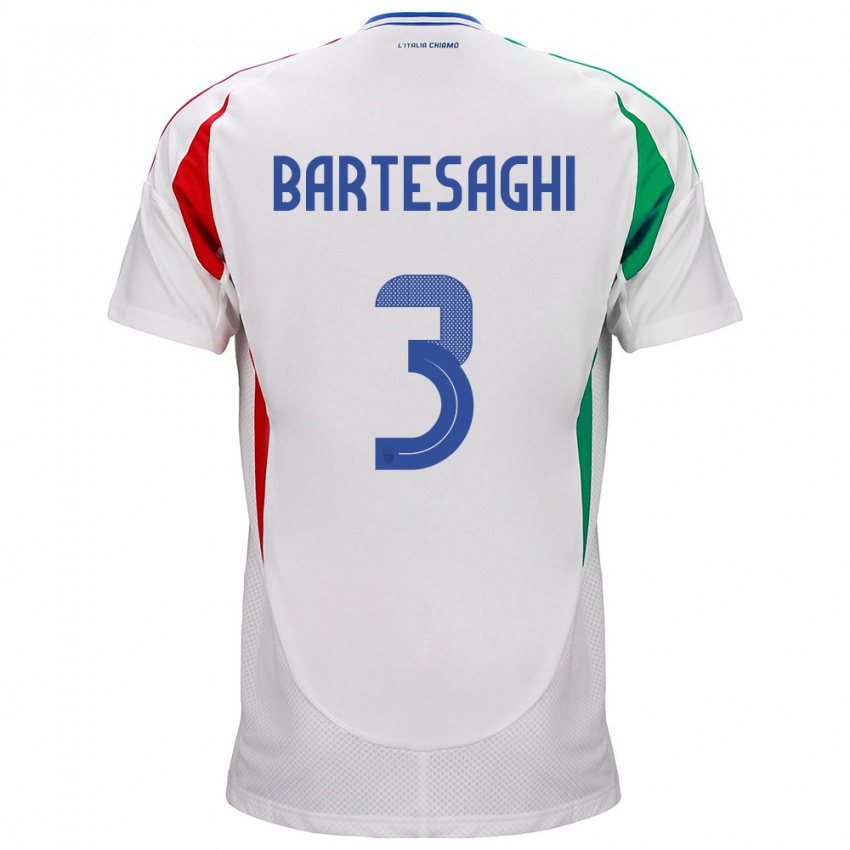 Kinder Italien Davide Bartesaghi #3 Weiß Auswärtstrikot Trikot 24-26 T-Shirt Österreich