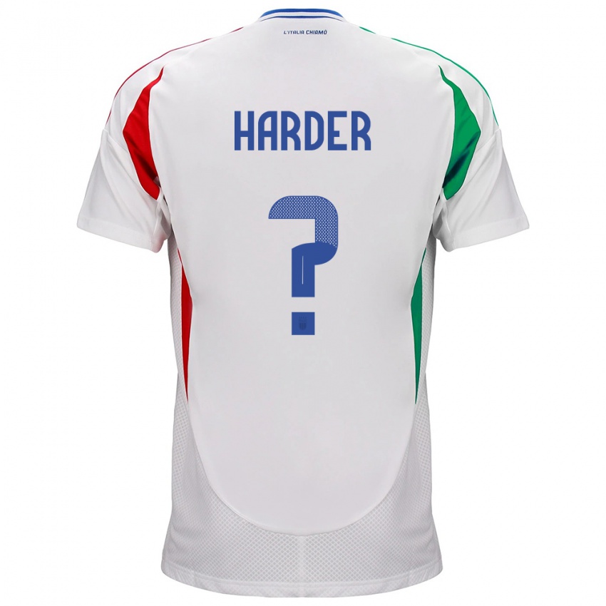 Kinder Italien Jonas Harder #0 Weiß Auswärtstrikot Trikot 24-26 T-Shirt Österreich