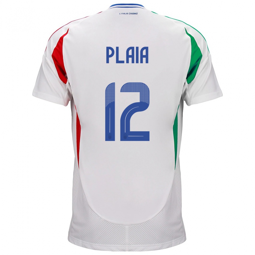 Kinder Italien Francesco Plaia #12 Weiß Auswärtstrikot Trikot 24-26 T-Shirt Österreich