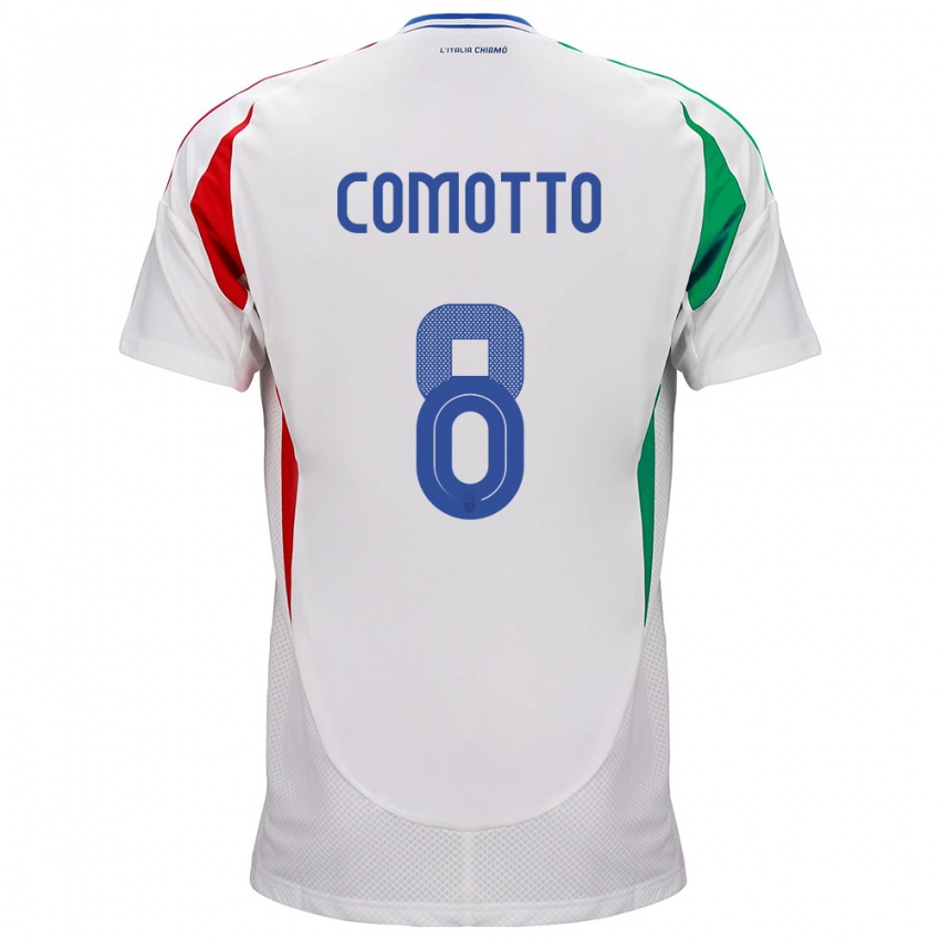 Kinder Italien Christian Comotto #8 Weiß Auswärtstrikot Trikot 24-26 T-Shirt Österreich