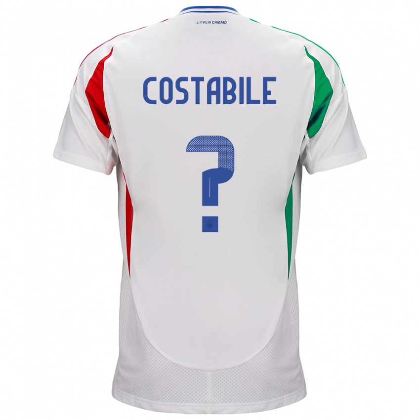 Kinder Italien Cristian Costabile #0 Weiß Auswärtstrikot Trikot 24-26 T-Shirt Österreich