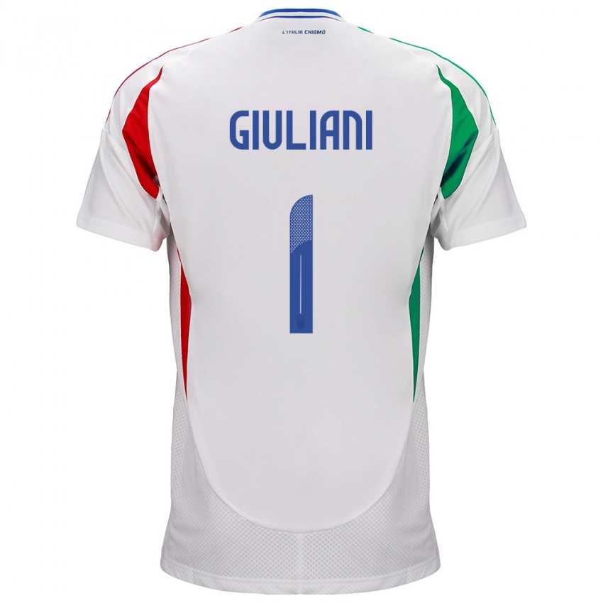 Kinder Italien Laura Giuliani #1 Weiß Auswärtstrikot Trikot 24-26 T-Shirt Österreich