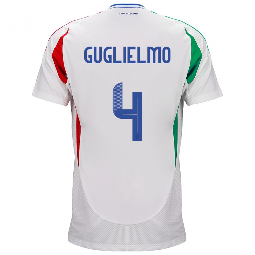 Kinder Italien Lucia Di Guglielmo #4 Weiß Auswärtstrikot Trikot 24-26 T-Shirt Österreich