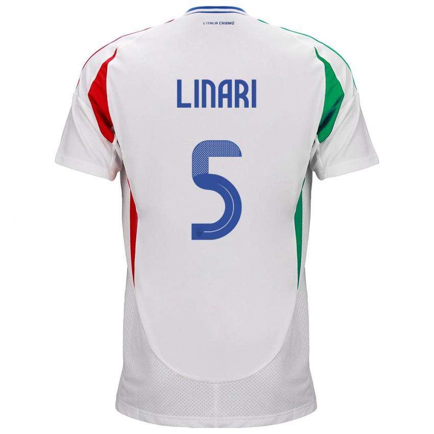 Kinder Italien Elena Linari #5 Weiß Auswärtstrikot Trikot 24-26 T-Shirt Österreich