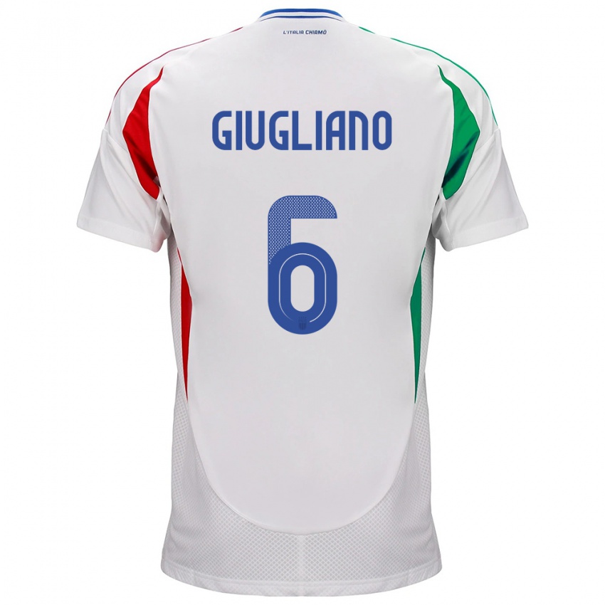 Kinder Italien Manuela Giugliano #6 Weiß Auswärtstrikot Trikot 24-26 T-Shirt Österreich