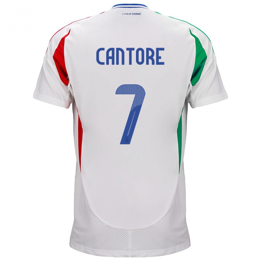 Kinder Italien Sofia Cantore #7 Weiß Auswärtstrikot Trikot 24-26 T-Shirt Österreich