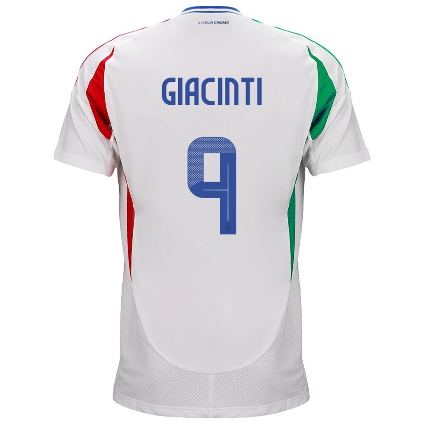 Kinder Italien Valentina Giacinti #9 Weiß Auswärtstrikot Trikot 24-26 T-Shirt Österreich