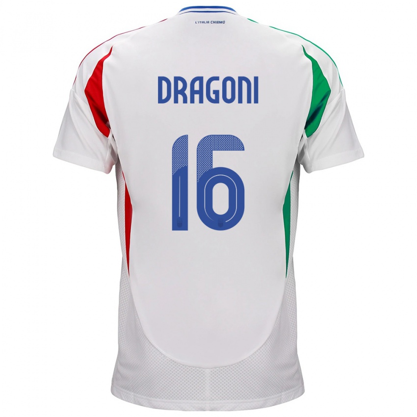 Kinder Italien Giulia Dragoni #16 Weiß Auswärtstrikot Trikot 24-26 T-Shirt Österreich