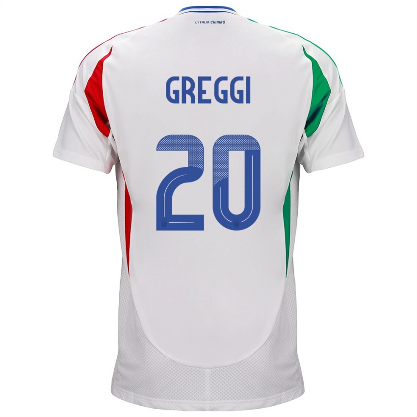 Kinder Italien Giada Greggi #20 Weiß Auswärtstrikot Trikot 24-26 T-Shirt Österreich