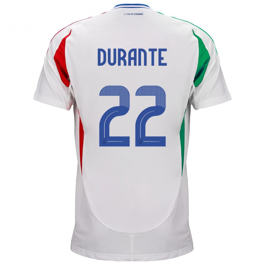 Kinder Italien Francesca Durante #22 Weiß Auswärtstrikot Trikot 24-26 T-Shirt Österreich