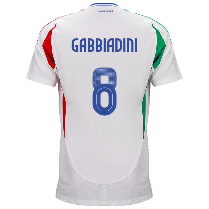 Kinder Italien Melania Gabbiadini #8 Weiß Auswärtstrikot Trikot 24-26 T-Shirt Österreich