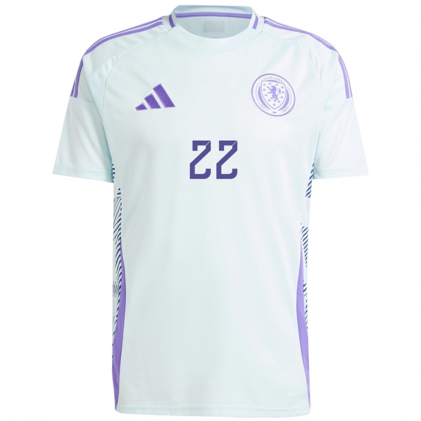 Kinder Schottland Erin Cuthbert #22 Helles Mintblau Auswärtstrikot Trikot 24-26 T-Shirt Österreich