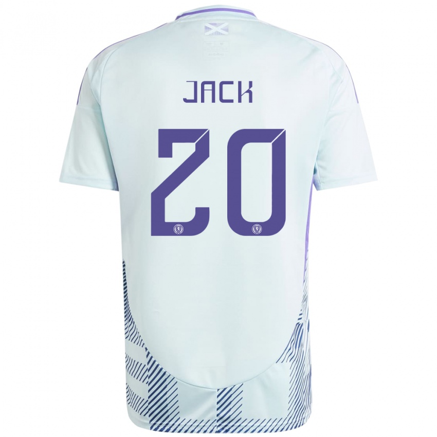 Kinder Schottland Ryan Jack #20 Helles Mintblau Auswärtstrikot Trikot 24-26 T-Shirt Österreich