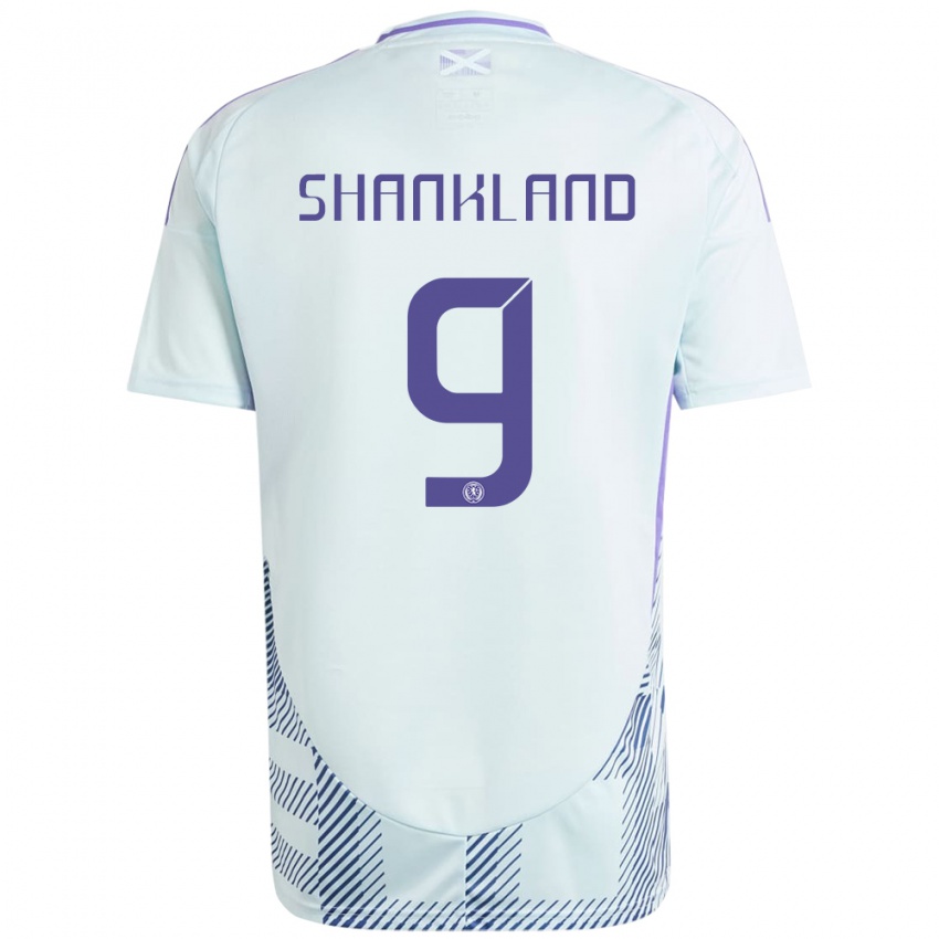 Kinder Schottland Lawrence Shankland #9 Helles Mintblau Auswärtstrikot Trikot 24-26 T-Shirt Österreich