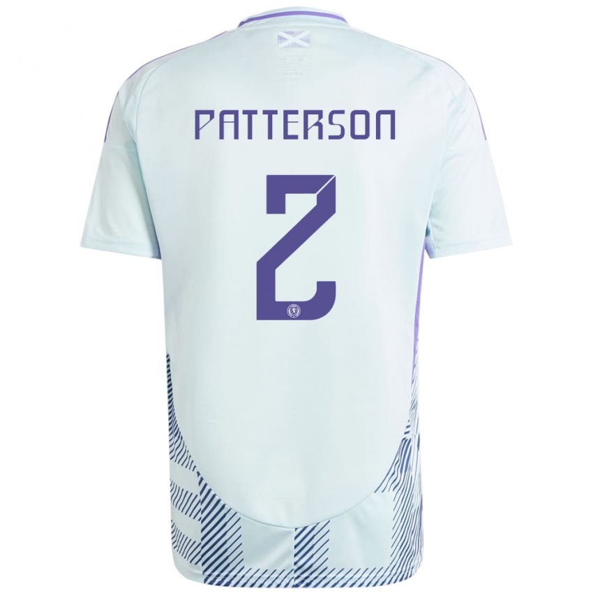 Kinder Schottland Nathan Patterson #2 Helles Mintblau Auswärtstrikot Trikot 24-26 T-Shirt Österreich