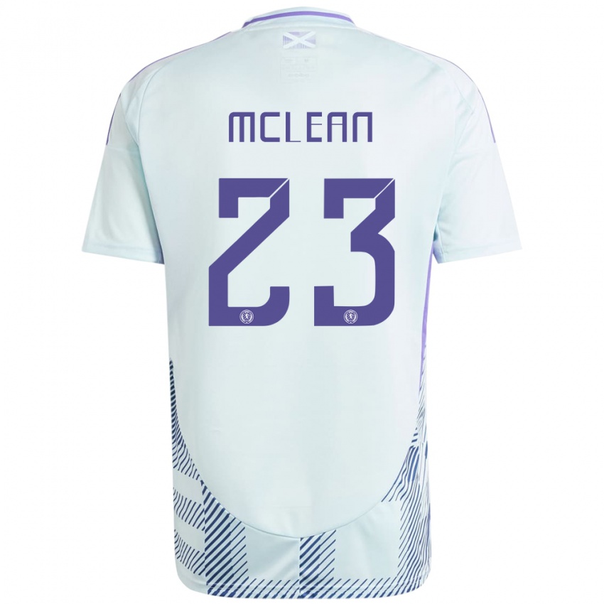 Kinder Schottland Kenny Mclean #23 Helles Mintblau Auswärtstrikot Trikot 24-26 T-Shirt Österreich