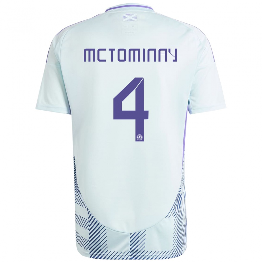 Kinder Schottland Scott Mctominay #4 Helles Mintblau Auswärtstrikot Trikot 24-26 T-Shirt Österreich