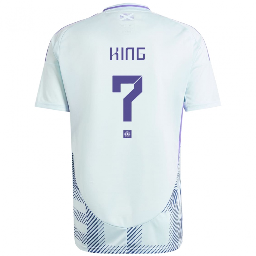 Kinder Schottland Leon King #0 Helles Mintblau Auswärtstrikot Trikot 24-26 T-Shirt Österreich