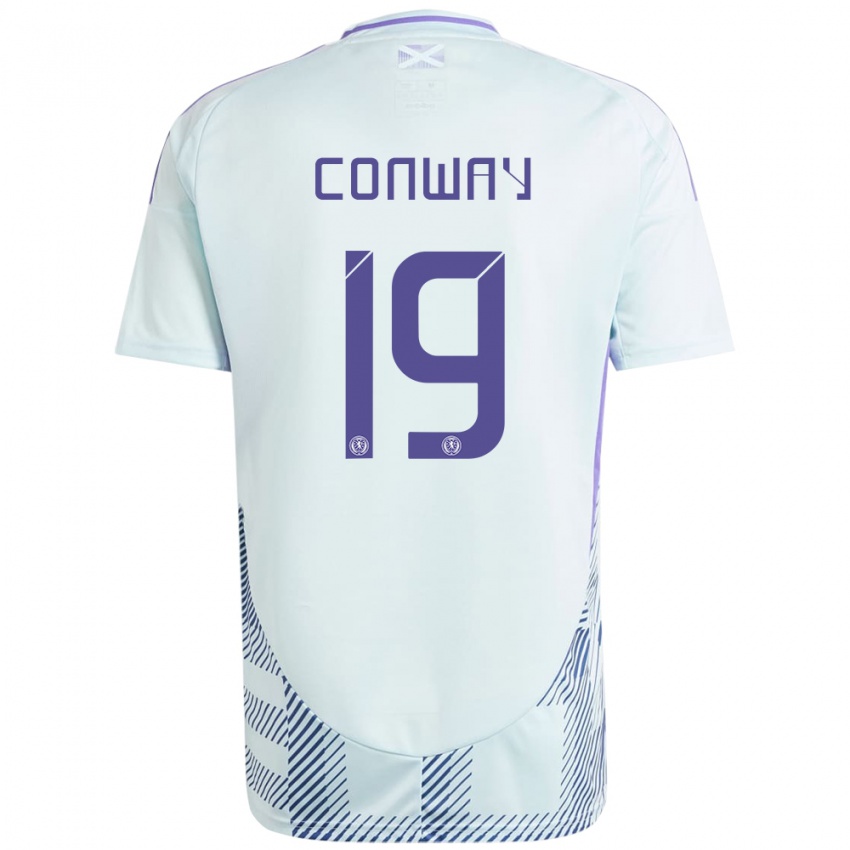 Kinder Schottland Tommy Conway #19 Helles Mintblau Auswärtstrikot Trikot 24-26 T-Shirt Österreich