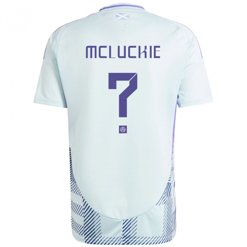 Kinder Schottland Bobby Mcluckie #0 Helles Mintblau Auswärtstrikot Trikot 24-26 T-Shirt Österreich