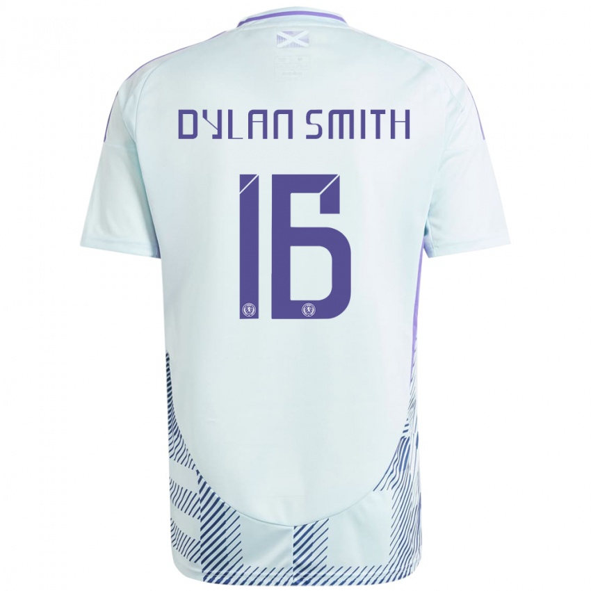 Kinder Schottland Dylan Smith #16 Helles Mintblau Auswärtstrikot Trikot 24-26 T-Shirt Österreich