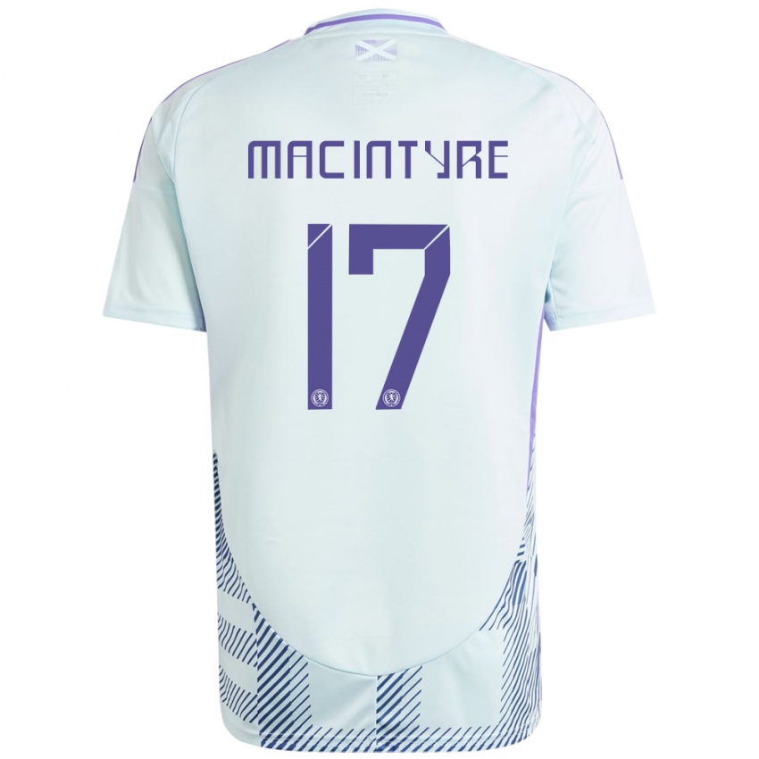 Kinder Schottland Jacob Macintyre #17 Helles Mintblau Auswärtstrikot Trikot 24-26 T-Shirt Österreich