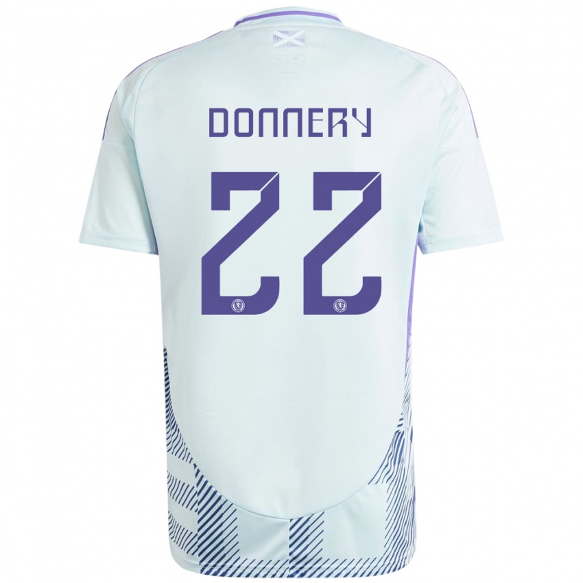 Kinder Schottland Julian Donnery #22 Helles Mintblau Auswärtstrikot Trikot 24-26 T-Shirt Österreich