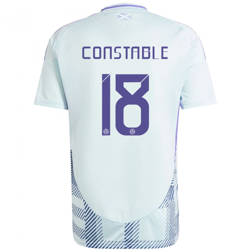 Kinder Schottland Scott Constable #18 Helles Mintblau Auswärtstrikot Trikot 24-26 T-Shirt Österreich