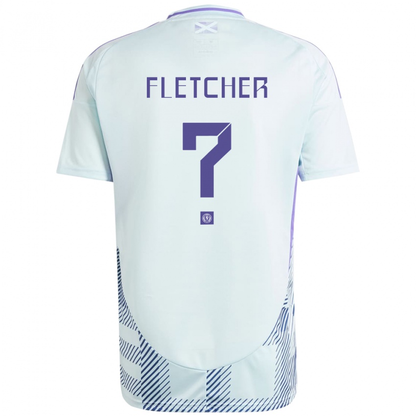 Kinder Schottland Tyler Fletcher #0 Helles Mintblau Auswärtstrikot Trikot 24-26 T-Shirt Österreich