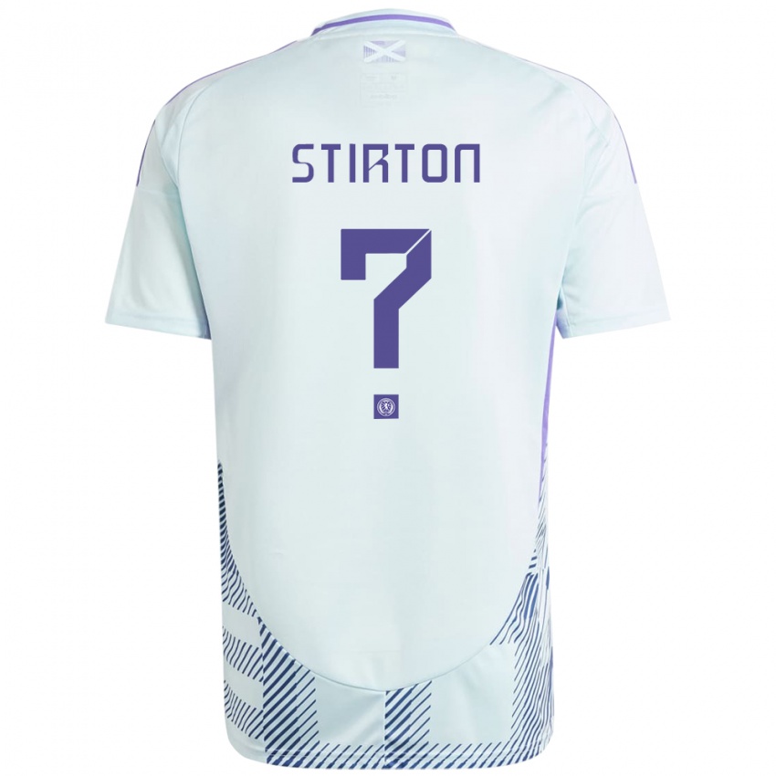 Kinder Schottland Owen Stirton #0 Helles Mintblau Auswärtstrikot Trikot 24-26 T-Shirt Österreich