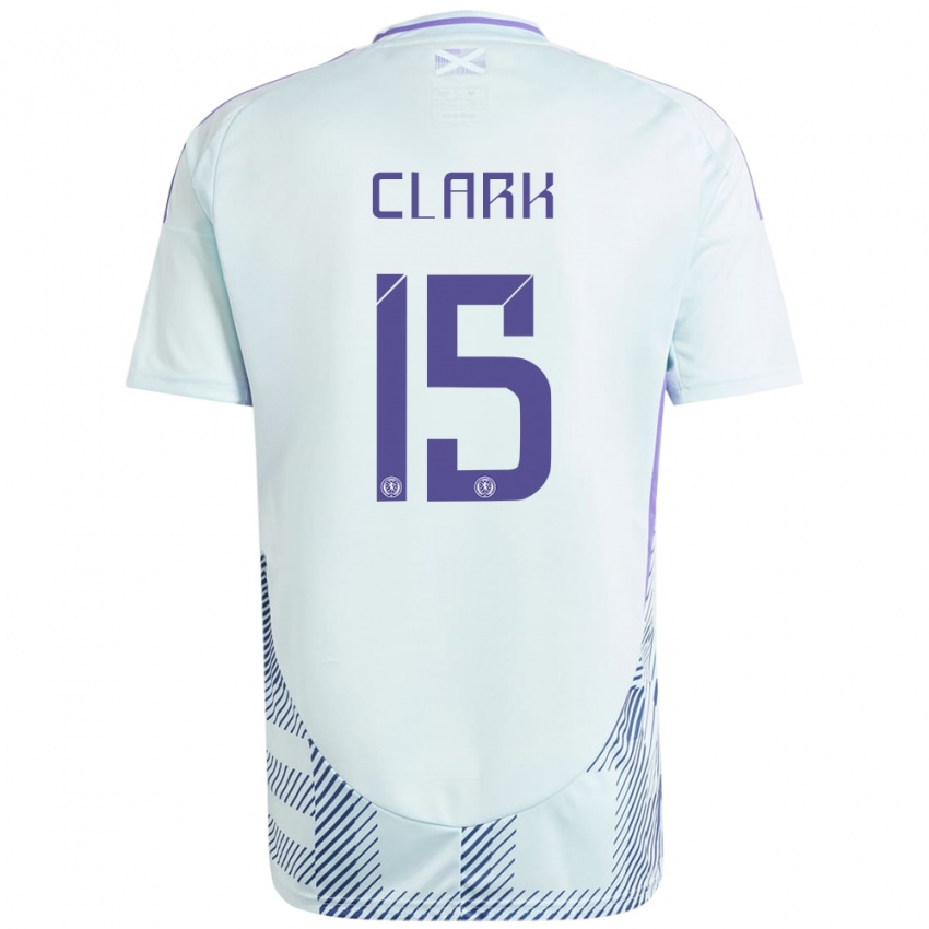 Kinder Schottland Jenna Clark #15 Helles Mintblau Auswärtstrikot Trikot 24-26 T-Shirt Österreich