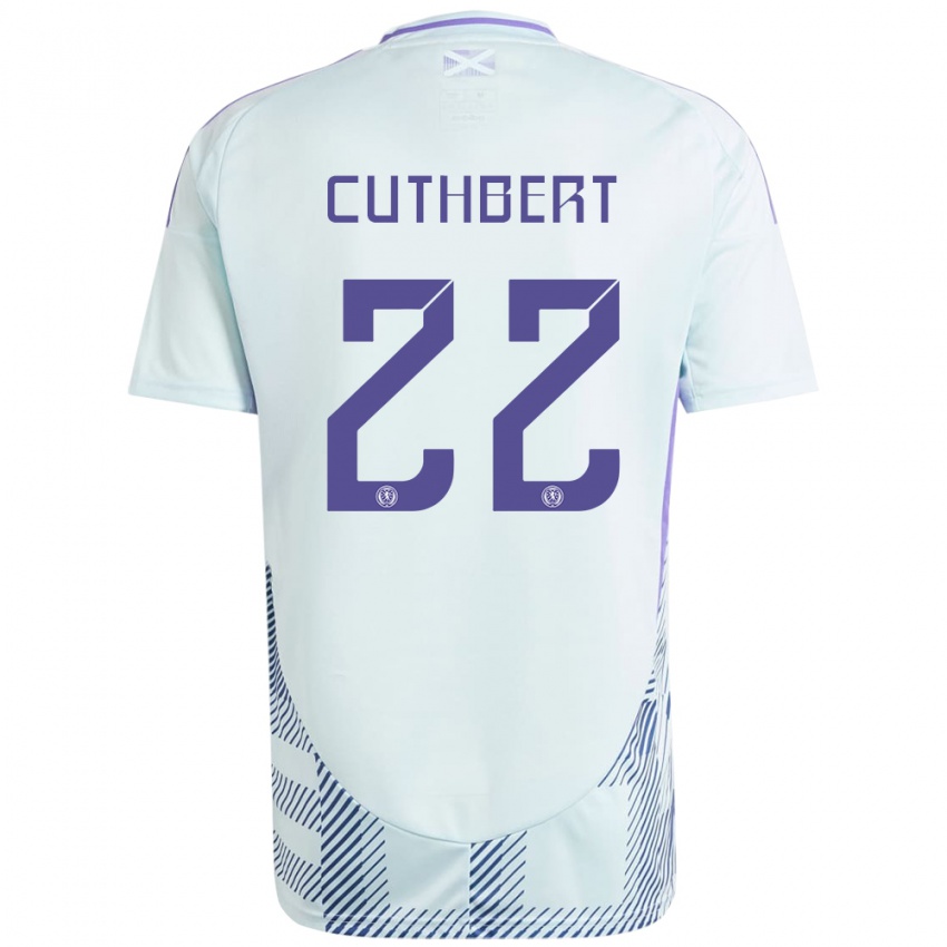 Kinder Schottland Erin Cuthbert #22 Helles Mintblau Auswärtstrikot Trikot 24-26 T-Shirt Österreich