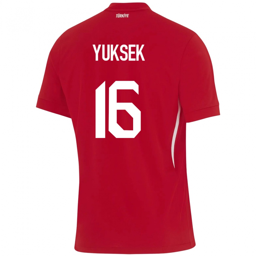 Kinder Türkei İsmail Yüksek #16 Rot Auswärtstrikot Trikot 24-26 T-Shirt Österreich