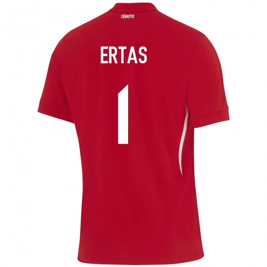 Kinder Türkei Deniz Ertaş #1 Rot Auswärtstrikot Trikot 24-26 T-Shirt Österreich