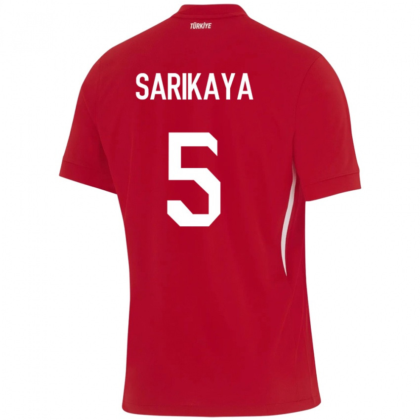 Kinder Türkei Efe Sarıkaya #5 Rot Auswärtstrikot Trikot 24-26 T-Shirt Österreich