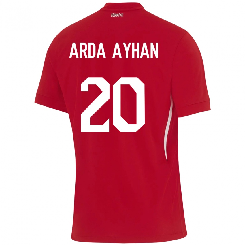 Kinder Türkei Murat Arda Ayhan #20 Rot Auswärtstrikot Trikot 24-26 T-Shirt Österreich