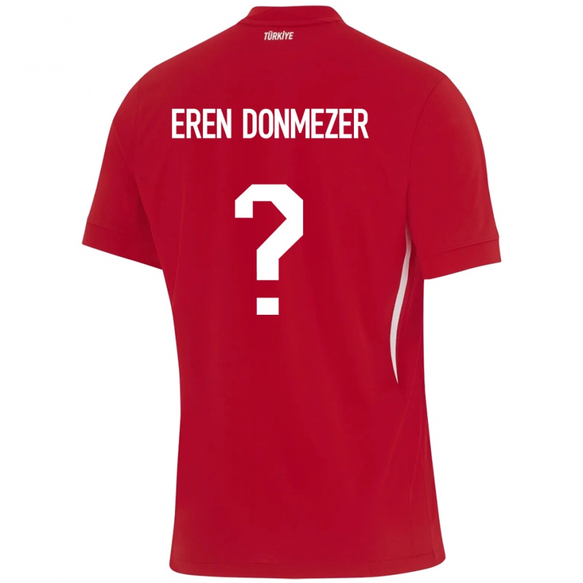 Kinder Türkei Deniz Eren Dönmezer #0 Rot Auswärtstrikot Trikot 24-26 T-Shirt Österreich