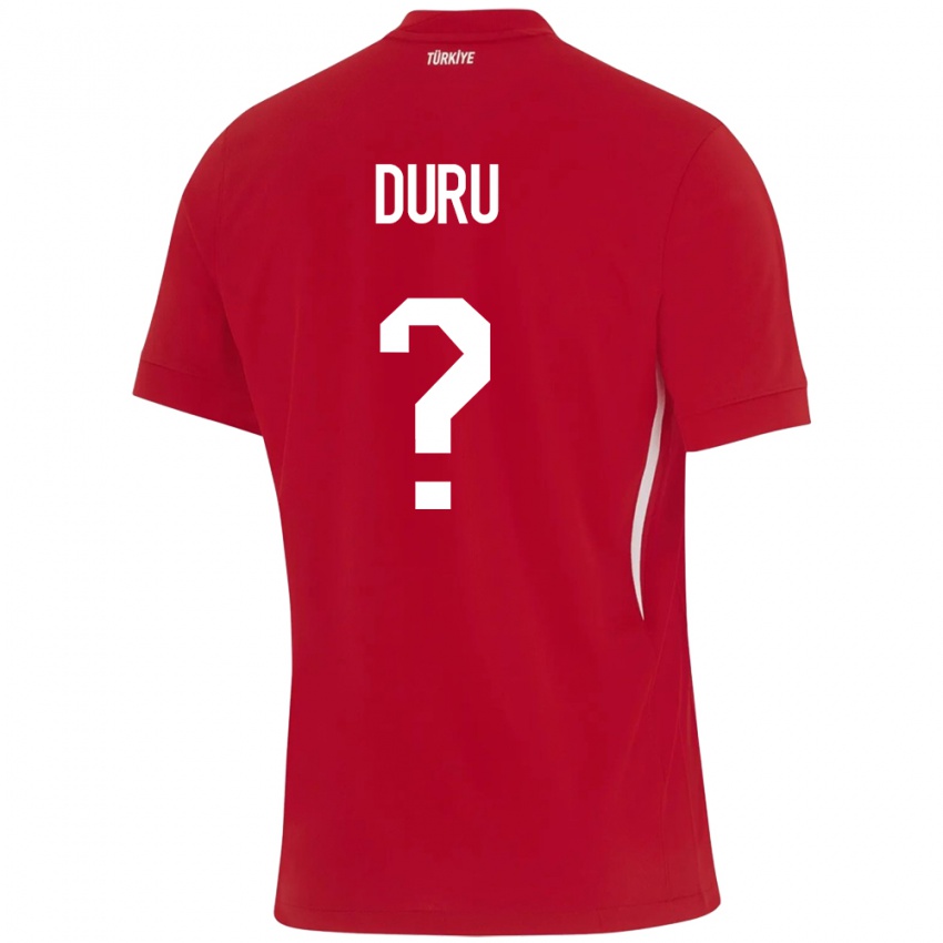 Kinder Türkei Mustafa Duru #0 Rot Auswärtstrikot Trikot 24-26 T-Shirt Österreich