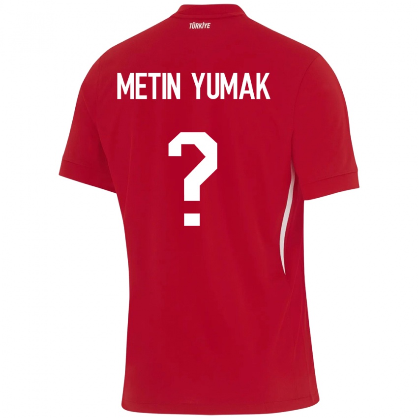 Kinder Türkei Yiğit Metin Yumak #0 Rot Auswärtstrikot Trikot 24-26 T-Shirt Österreich