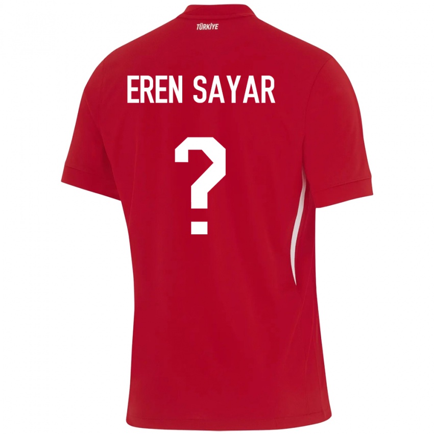 Kinder Türkei Emin Eren Sayar #0 Rot Auswärtstrikot Trikot 24-26 T-Shirt Österreich