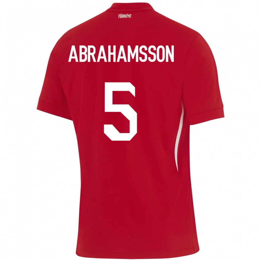 Kinder Türkei Sejde Aylin Abrahamsson #5 Rot Auswärtstrikot Trikot 24-26 T-Shirt Österreich