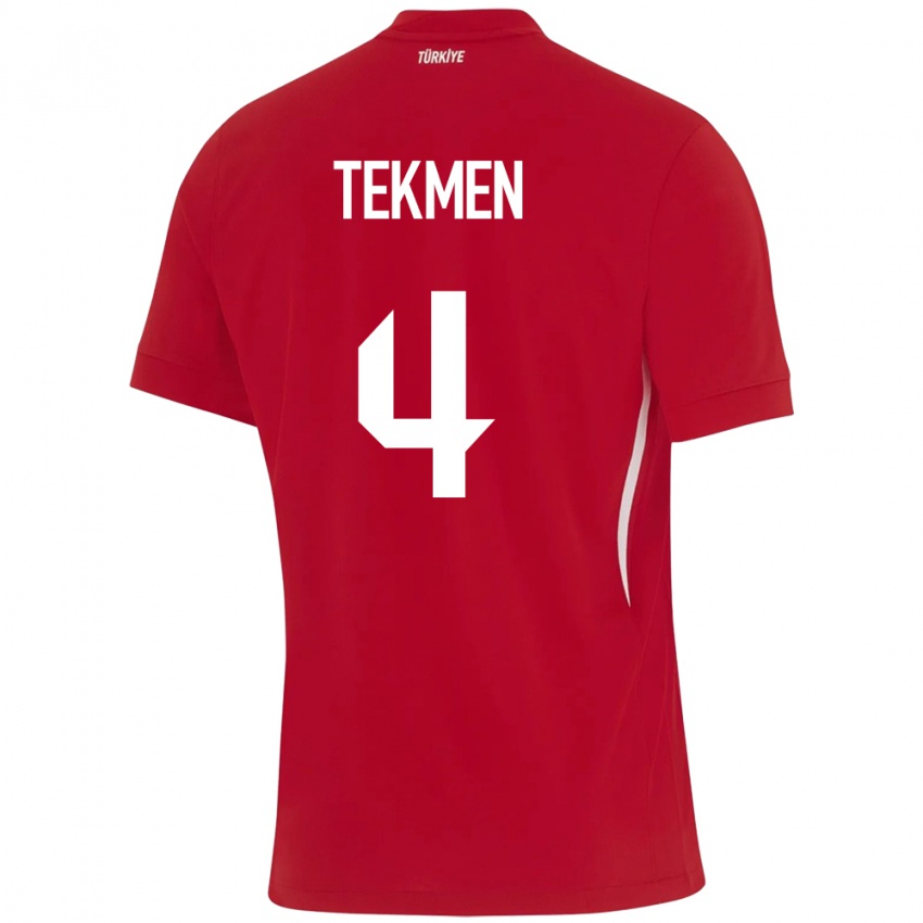 Kinder Türkei Ece Tekmen #4 Rot Auswärtstrikot Trikot 24-26 T-Shirt Österreich